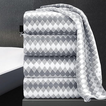 Bath Towel Set Gray 4Pack-35x70 Towel, 600GSM Ultra Soft Microfibers Bathroom