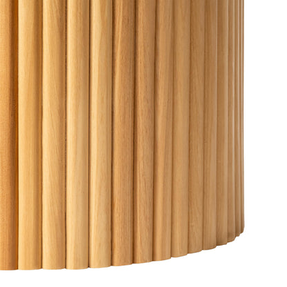 SHYFOY Fluted Wooden Round Indoor Outdoor Planters, Cylinder Decorative Floor Vase Flower Plant Pots for Living Room Dining Bedroom Home Corner