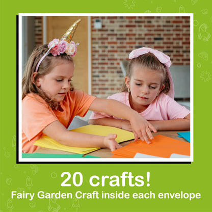Craftikit® 20 Award-Winning Fairy Garden Crafts for Kids - 20 All-Inclusive Fun Paper Toddler Crafts, Fairy Garden Kit for Kids Ages 3-10
