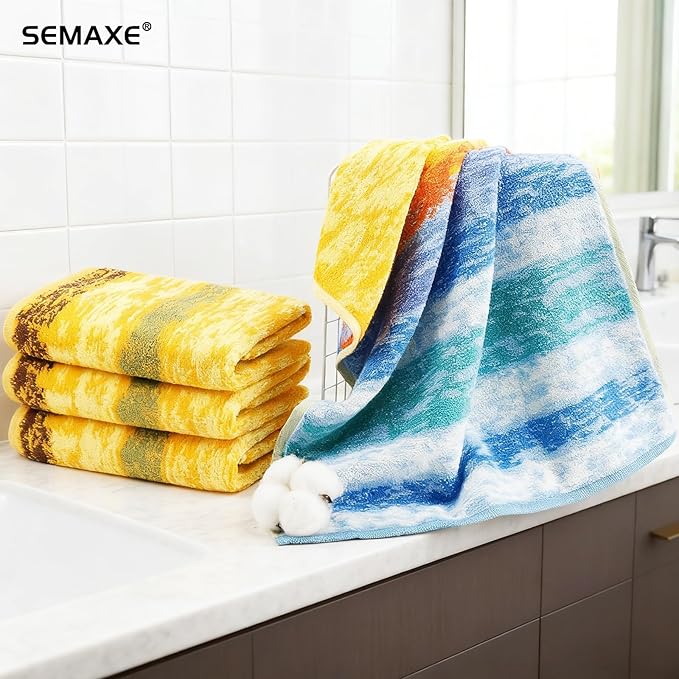SEMAXE 12 Pack Hand Towels for Bathroom, 100% Cotton Towels