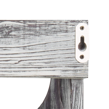 MyGift Wall Mounted Torched Solid Wood Magazine and Mail Holder Organizer Rack with 3 Slots and Chalkboard Labels