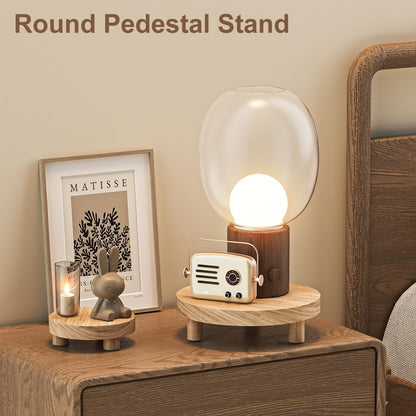 3 Pcs Wood Plant Stand Indoor Outdoor, Round Wood Riser for Decor 6/8/10" Wooden Stool Display Stand Flower Pot Holder Small Planter Tray Modern Potter Decorative for Desktop Counter Room (Natural)