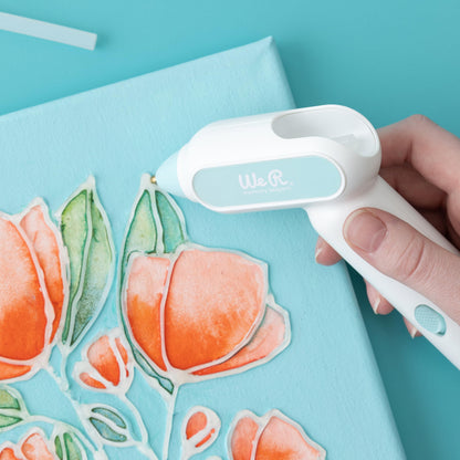 We R Memory Keepers Cordless Creative Flow Hot Glue Gun Kit, Quick Heat, Rechargeable Glue Gun and Sticks Set, Includes 20 Glue Sticks, Hot Glue Gun Cordless & Rechargeable