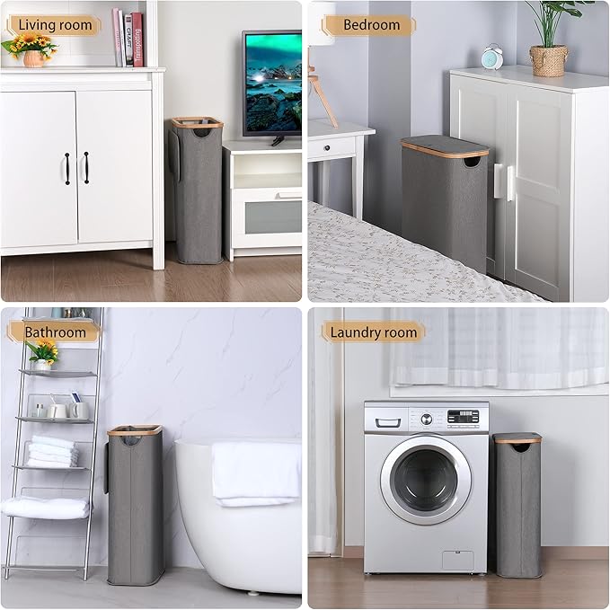 65L Slim Laundry Hamper, Narrow Laundry Basket