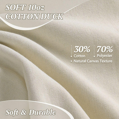 Soft Cotton Canvas Fabric, 10oz 59" Wide Thick Duck Canvas Drop Cloth Panels for Painting, Embroidery, Sewing, Arts & Crafts, 1 Yard Natural