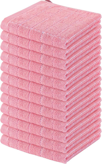 Homaxy 100% Cotton Terry Kitchen Dish Cloths, Ultra Soft and Absorbent Dish