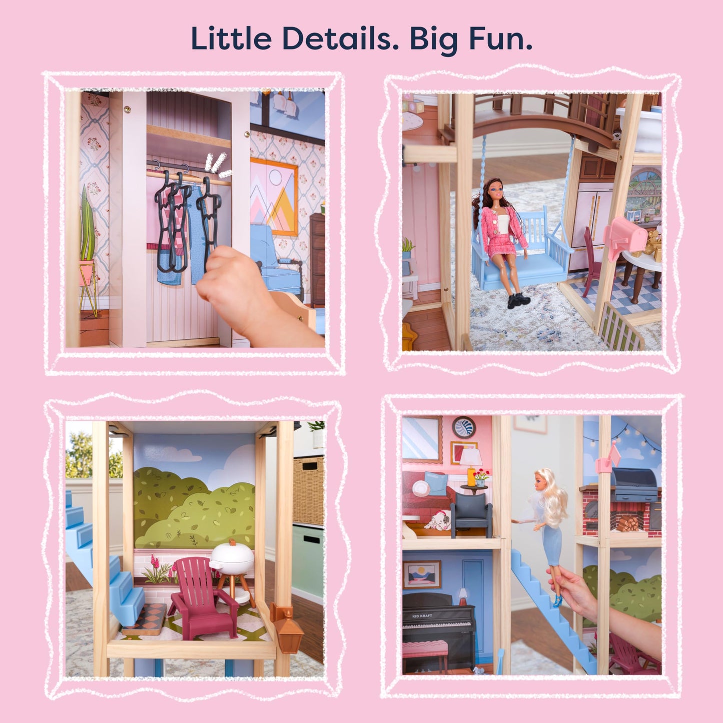KidKraft Kraft Your Way™ Magnolia Mansion DIY Wooden Dollhouse; 71 Pieces