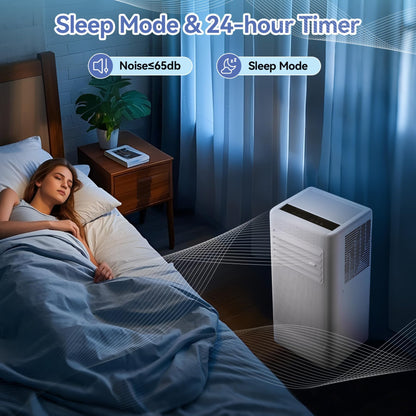 10000 BTU Portable Air Conditioners, 3 in 1 Portable AC with Cool, Dry, Fan Modes, Quiet Air Conditioners Cools Room up to 560 sq.ft, LED Display, Remote & 24H Timer, for Bedroom/Dorms/Apartments