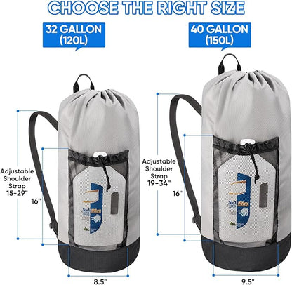 BALEINE 2PK 120L Laundry Bag Backpack, 900D Oxford Fabric Large Travel Laundry
