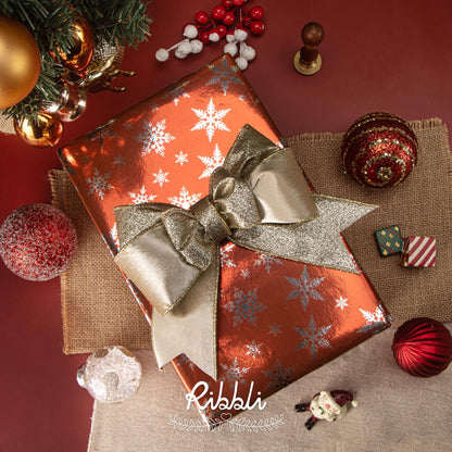 Ribbli Light Champagne Velvet Ribbon Wired 2.5 Inch Glossy Velvet with Champagne Glitter Christmas Ribbon for Tree Decoration Big Bow Gift Wrapping Crafts Wreaths Supplies - Continuous 10 Yards