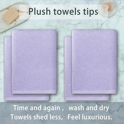 VOOVA & MOVAS Purple Bath Towels Set of 4, Large 30" x 56"
