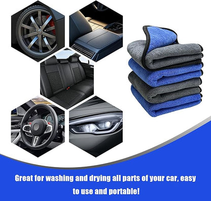 4PCS Microfiber Towels for Car, Scratch-Free Drying & Detailing Towel Wash