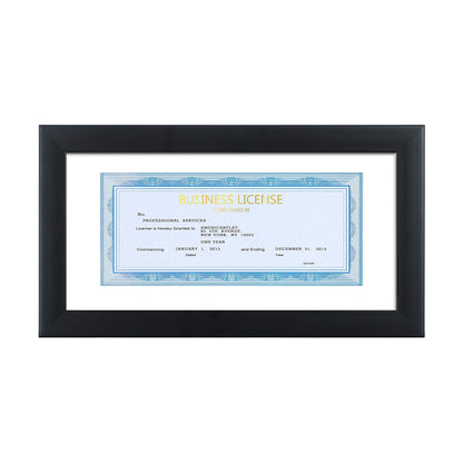 ELSKER&HOME 5x10 Business License Frame Black for 3.5x8 Standard Business License with mat - 5x10 frame without mat for Panoramic Picture, Wall or Tabletop Display (1 Pack)