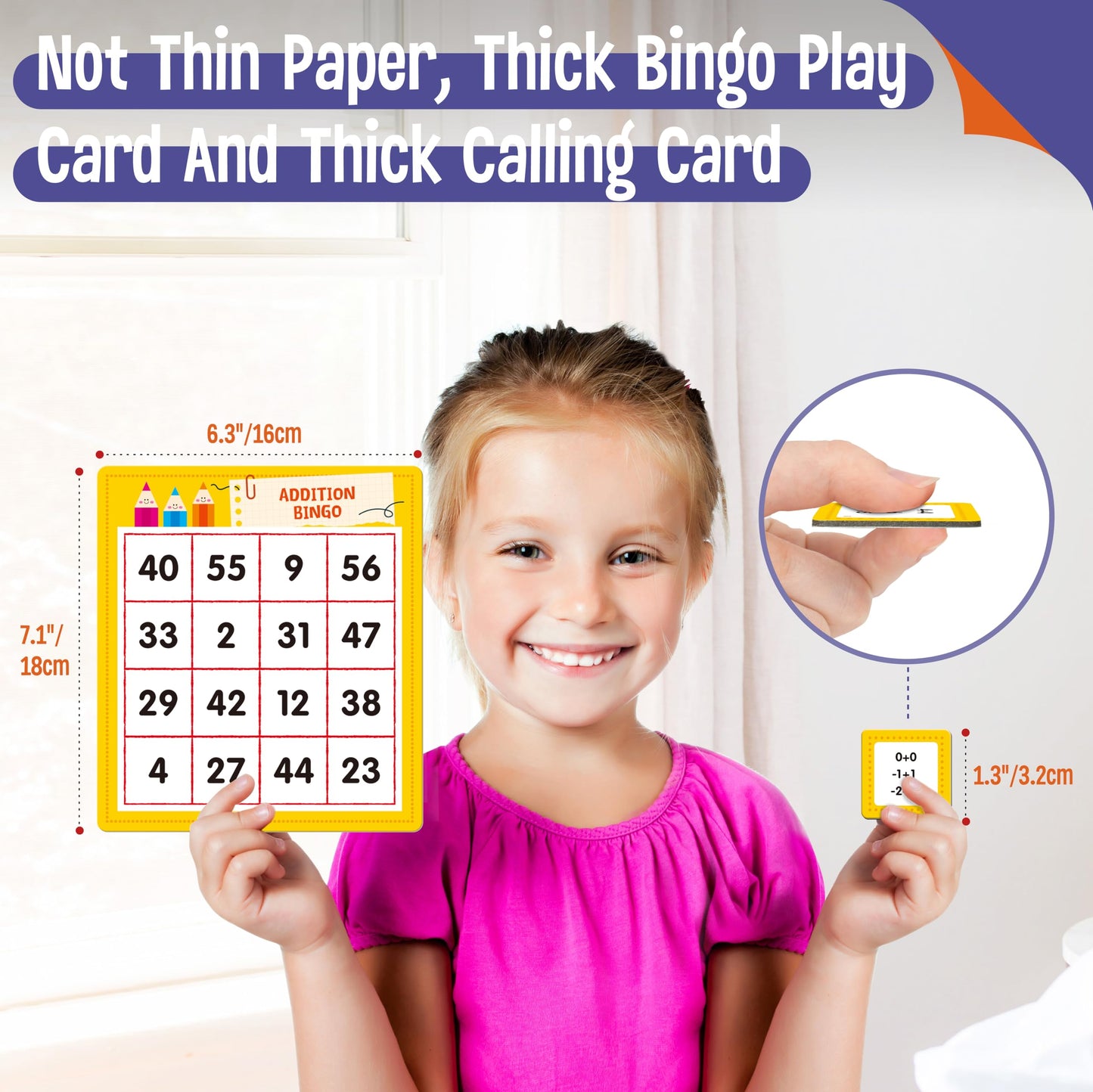 SpriteGru Addition & Subtraction Bingo Game, 360 Math Problems, 2 Educational Math Board Game for Kindergarten and Preschool Kids 4-8, Perfect for Classroom & At Home