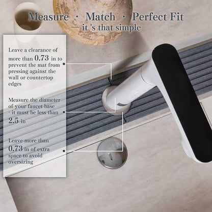 Stone Faucet Mat for Kitchen Sink, Quick Drying Mats, Water Absorbing Guard &