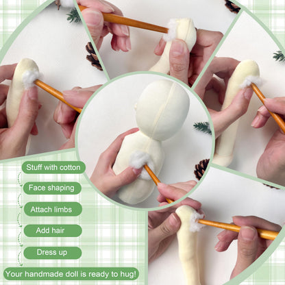 BlissfulPixie Handmade Doll Kit,Comes with 50g of Filling,A Must-Have for Handcraft Lovers,Can Freely Match and Make Your Favorite Doll,Cultivate Hands-on Skills.