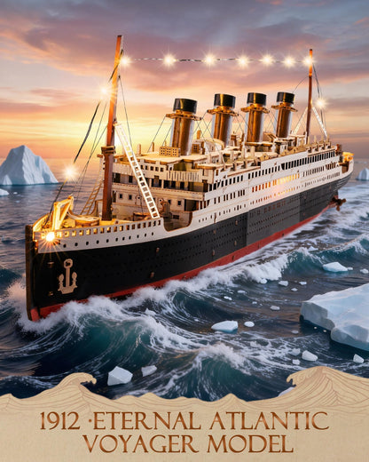 Rolife 3D Wooden Puzzles for Adults with LED Lights, 433 Pieces 19.5" Titanic Model Ship Kits for Adults, DIY Craft for Home Decor & Unique Birthday Valentine's Day Gift
