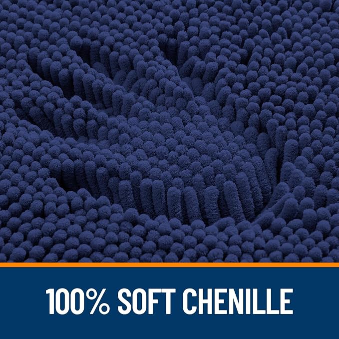 OLANLY Large Bathroom Rugs 59x35, Soft Absorbent Chenille Bath Rugs, Rubber Backing Quick Dry, Machine Washable Bath Mats for Bathroom Floor, Tub and Shower, Home Decor Accessories, Twilight Sapphire