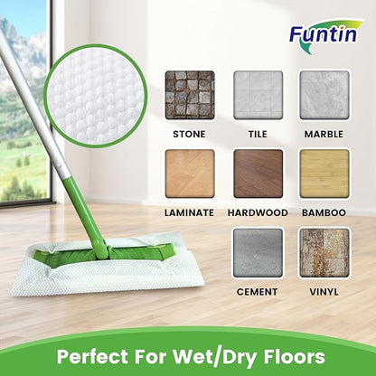 Funtin Thickened Mop Pads for Swiffer Sweeper, Unscented Disposable Mopping