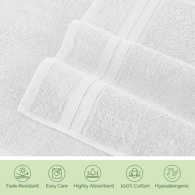 Elegant Comfort Luxury 6-Piece Towel Set, Premium Soft 100% Turkish Cotton