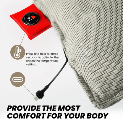 Heated Pillow for Lumbar Support, Heating Lumbar Support Pillow for Office Chair 45X45CM