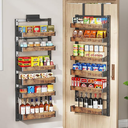 6-Tier Over The Door Pantry Organizer, Heavy-Duty Metal Wall Mount or Hanging