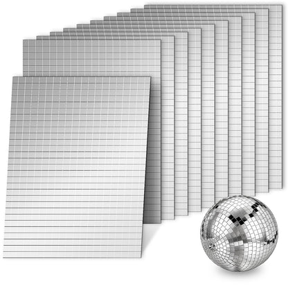 18000 Pieces Mirror Mosaic Tiles, 5 x 5 mm Self Adhesive Mirror Stickers, Real Glass Mini Square Mirrors, Disco Ball Stickers for Crafts DIY Home Decorations