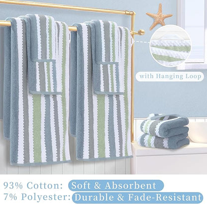 Waffle Hand Towels, Durable Striped Hand Towel