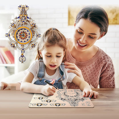 3D Wooden Puzzle Clock Kit DIY Mechanical Wall Clock Hanging Pendulum Gift for Adults & Teens
