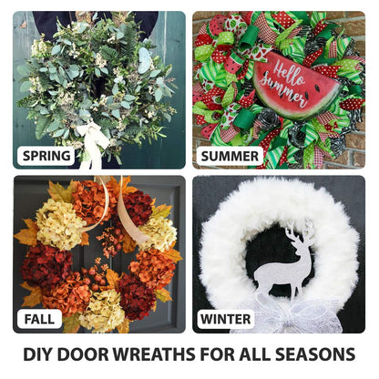UltraOutlet 6 Pack 14 Inch Metal Wreath Frame Wreath Ring for Crafts with 6 Adhesive Hooks and 3.3 Yard Burlap, Front Door Christmas New Year Valentines Wedding Decoration
