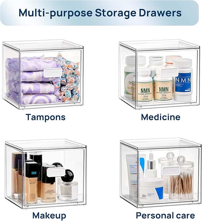 Vtopmart Disposable Facial Towels Holder, Acrylic Box Hold 50 Count, Stylish