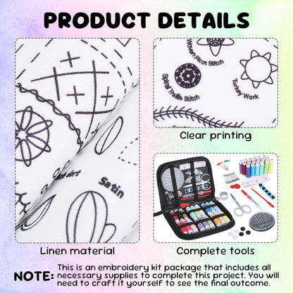 Poeuai 2026 New Embroidery Stitch Book Kit,All-Scenario Embroidery Stitch Book kit, Comes with a Complete Toolkit and Instructional Tutorial, for Beginners and Enthusiast