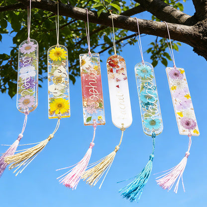 LET'S RESIN Bookmark Silicone Molds Set - 3 Shapes with 20Pcs Tassels for Epoxy Resin, Resin Bookmark Molds Silicone for DIY Handmade Bookmarks & Personalized Craft Gifts