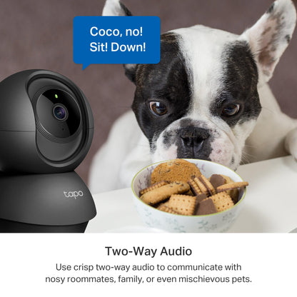 Tapo 2K Indoor Pan/Tilt Wired Security Camera - Works as a Baby Monitor & Pet Camera, Motion Detection, 2-Way Audio, Siren, Night Vision, No-Subscription Local Storage or Optional Cloud, C211 (2-Pack)