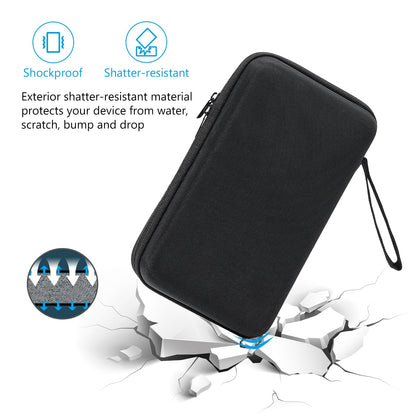ProCase Large Hard Travel Electronic Organizer Case for MacBook Power Adapter Chargers Cables Tech Organizer Hard Drive USB Flash Disk SD Card Portable Electronics Accessories Bag -Black