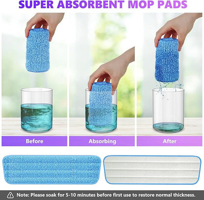 18 Pack Reusable Mop Pads Compatible