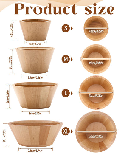 Colingmill 4 Pcs Wooden Rim Cone Shaper for Pottery Ceramic Clay Edge Fixing Smoother Rounded Tool Bowl Cup Vase Trimming Mold 4 Size Shaping Craft Supplies DIY Pottery for Artists Beginners Hobbyists