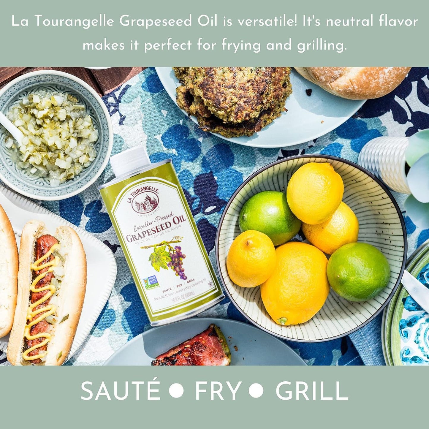 La Tourangelle, Organic Canola Oil, Expeller-Pressed Non-GMO Canola Seeds, Pesticide and Chemical Free, High Heat Neutral Cooking Oil, 16.9 Fl Oz