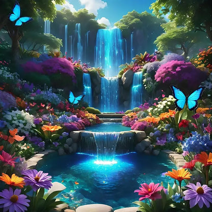 Paint by Numbers Kit for Adults Beginner, Landscape Scenery Adult Paint by Number Kits on Canvas, DIY Waterfall Acrylic Oil Easy Painting by Numbers for Home Wall Decor 16X16 inch (Without Frame)