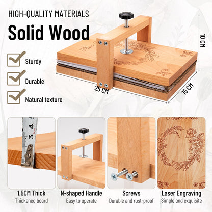 v2croft Flower Press Kit, Even Pressure 10" x 6" Wooden Flower Pressing Kit with 8 Layers for Dried Plant Preservation, DIY Arts, Gift for Craft Lovers