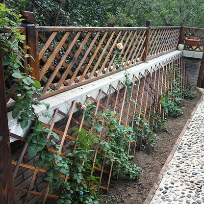 4Pcs Expandable Garden Trellis, 38" x 89" Large Wooden Lattice Fence Wall Panel Lattice Trellis for Climbing Plants Outdoor Ivy Vine Rose Clematis for Garden Patio Room Decor (4Pcs Brown)