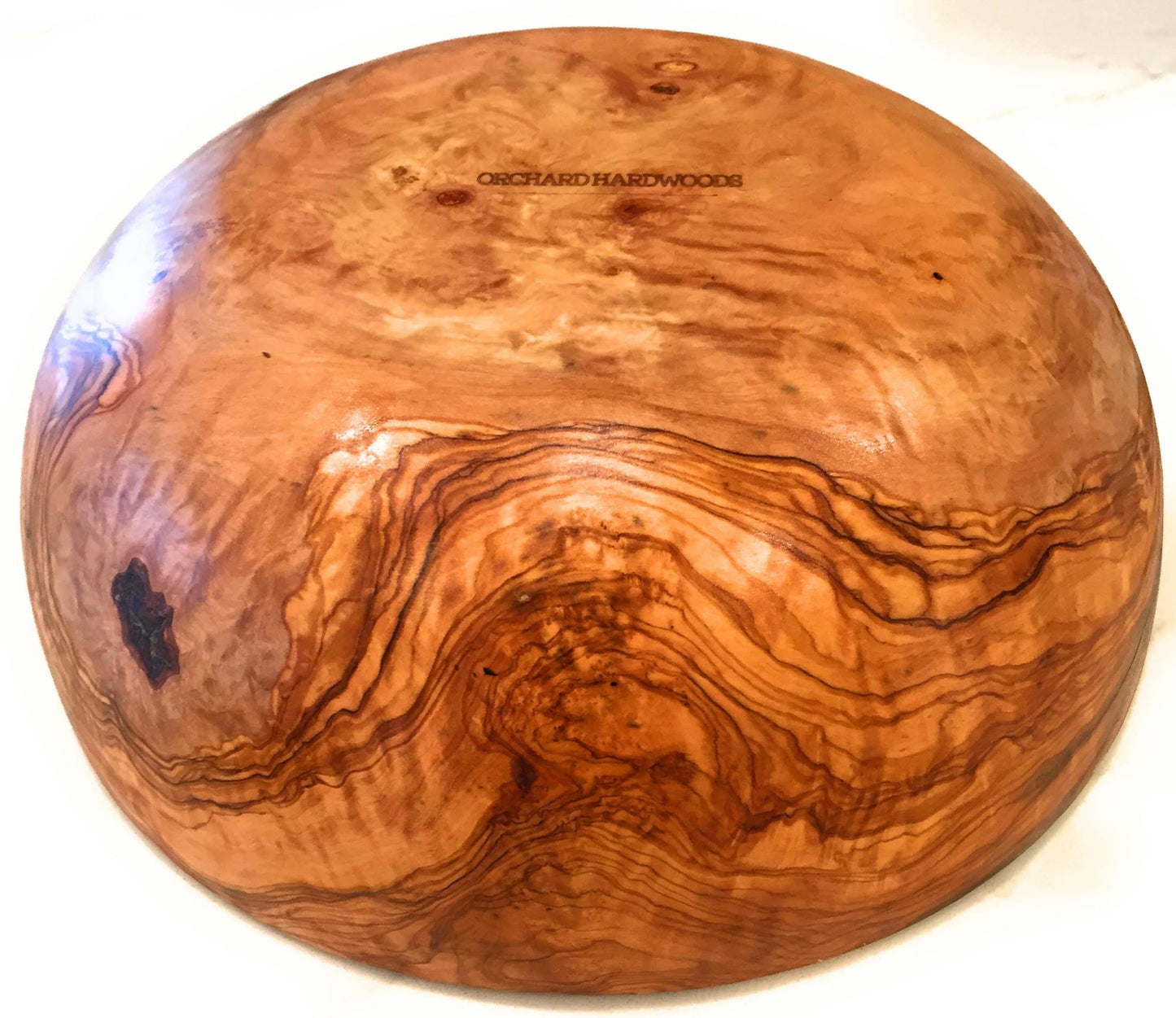 ORCHARD HARDWOODS 11" Artisan Olive Wood Serving Bowl/Centerpiece Unique decorative Wooden Bowl for Fruit, Salad, Snacks, Chips. In Small 6", Med 7", Lg 8", XL 11", XXL 12". (Extra Large 11 inch)