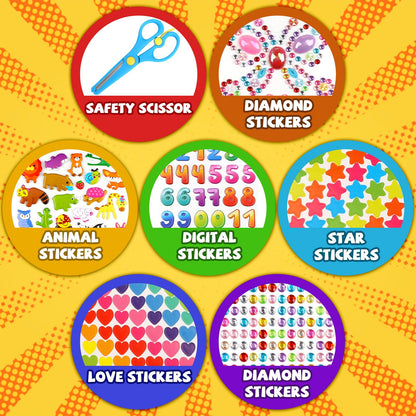 DOITEM Pipe Cleaners Craft Supplies, 1800Pcs Arts and Crafts Supplies DIY School Craft Project Including Pipe Cleaner Pom Poms Craft Kits for Kids Over 8 Years Old