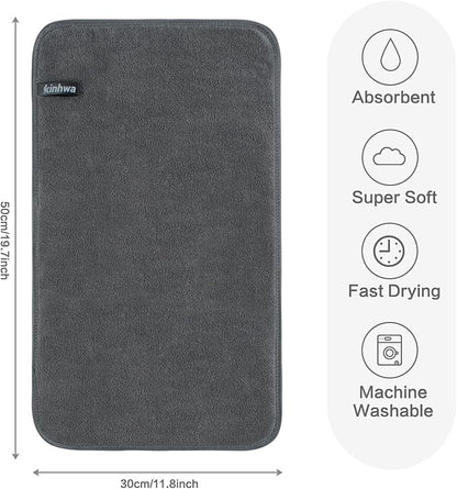 KinHwa Microfiber Hand Towels for Bathroom Soft and Absorbent Face Towels Grey