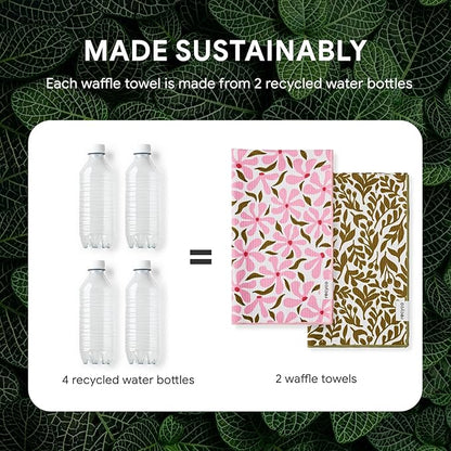 RECYCO Waffle Kitchen Towel Set of 2