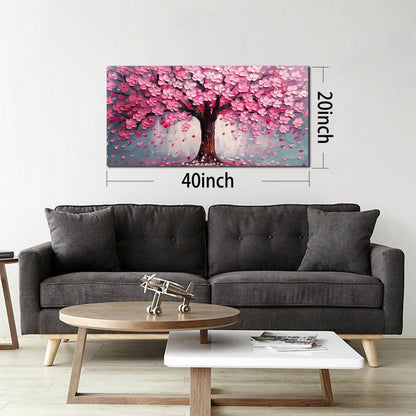 Pink Wall Art Large Tree of Life Wall Art for Living Room Bedroom Office Bathroom Modern Framed Canvas Prints Pink and Grey Picture Size 20x40 Inch