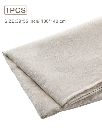 Pllieay 39 x 55 Inch Natural Pure 100% Linen Fabric, Plain Solid Colour Linen Fabric Cloth for Needlework, Dressmaking, Skirts, Bag, Embroidery, Tablecloths and Garments Craft
