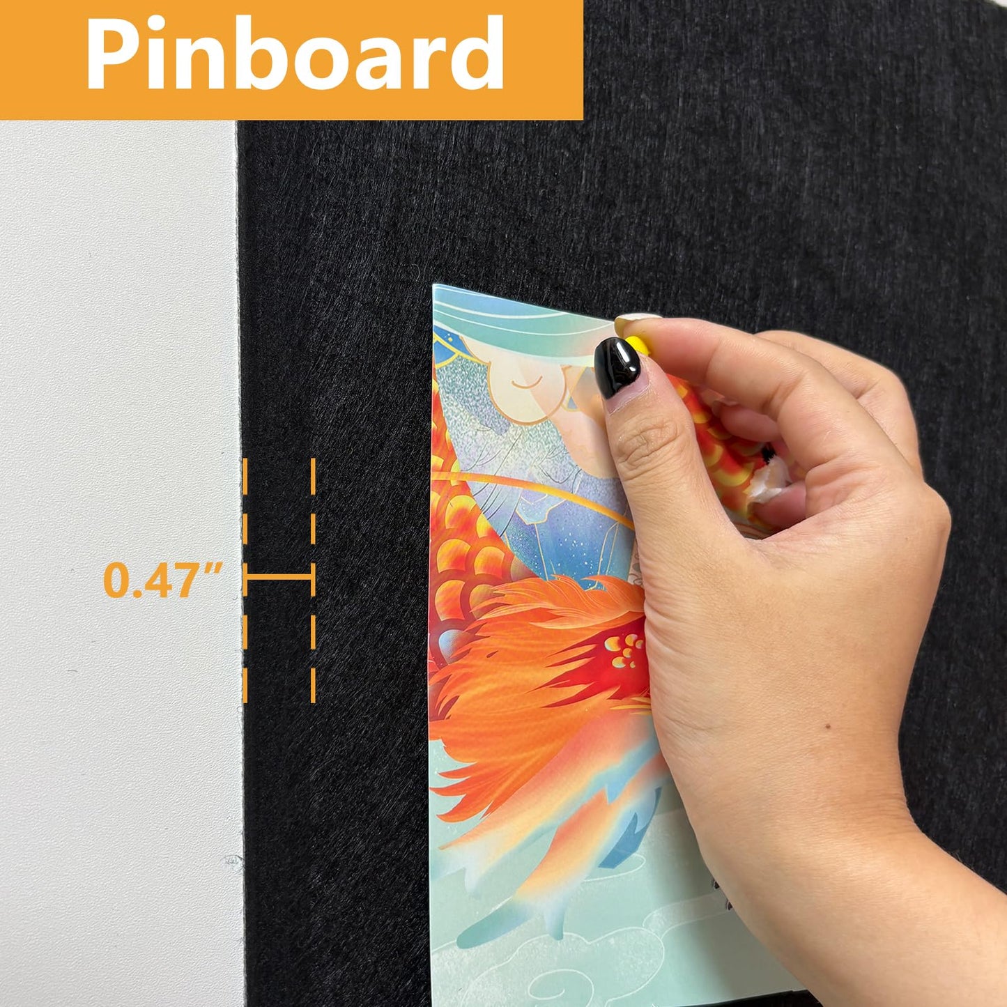 Thick Cork Board Tiles for Wall with Push Pins, Removable 36"x24"x0.47" Bulletin Board Sets, Magrowill 6 Packs Felt Panels Self-Adhesive Pin Board