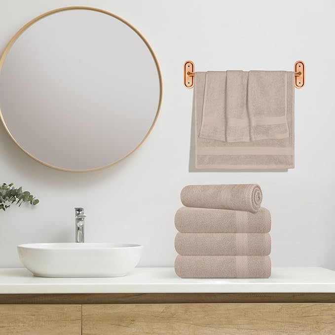 GLAMBURG Ultra Soft 6-Piece Hand Towel Set 16x28-100% Ringspun Cotton
