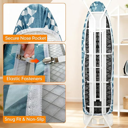 Ironing Board Cover and Pad, 21x54 Extra Large Thick Iron Padding, Scorch &